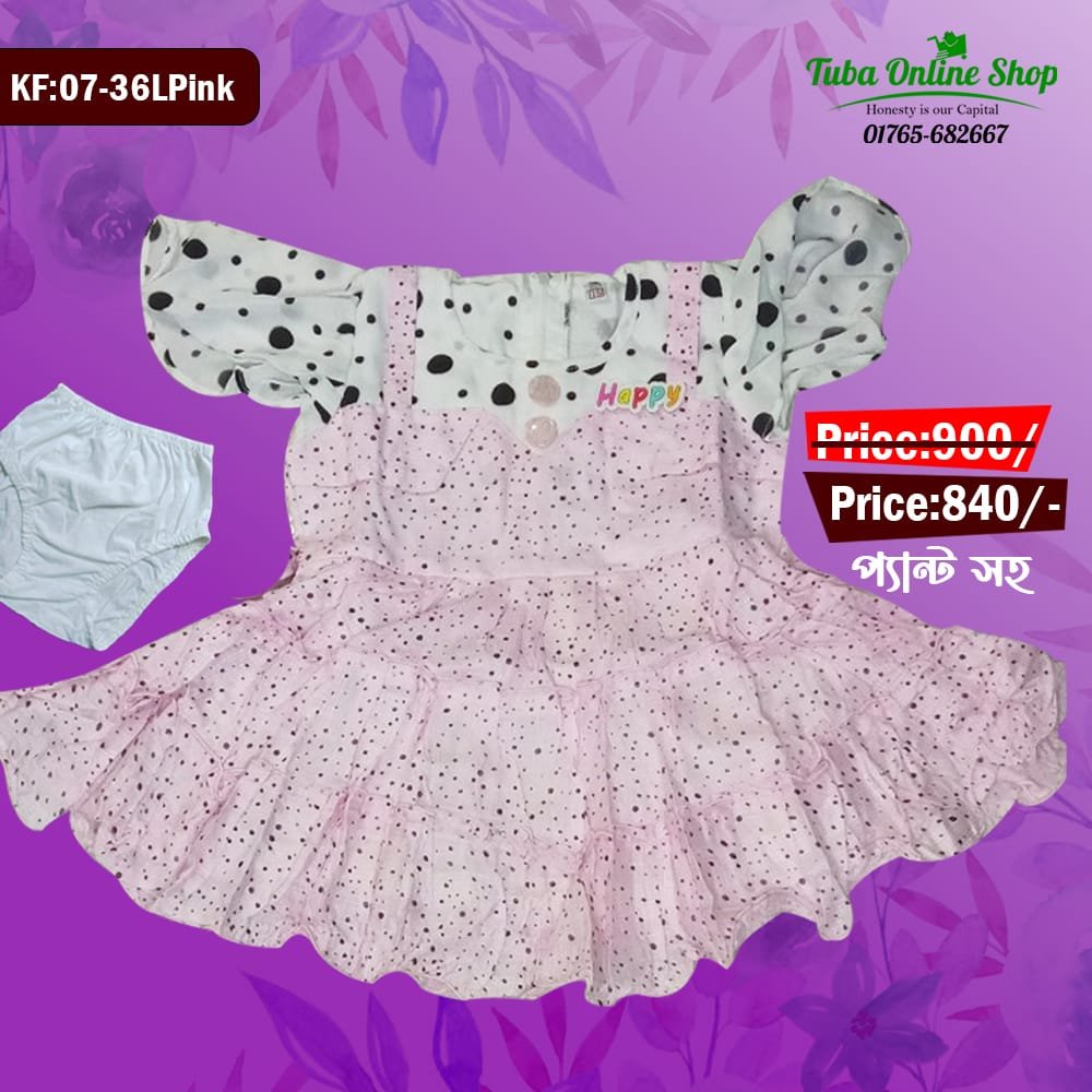 KF-0767LP প্রিমিয়াম বেবী ফ্রক 9 বছর থেকে 10 বছর মেয়েদের জন্য 36 সাইজ - Image 1