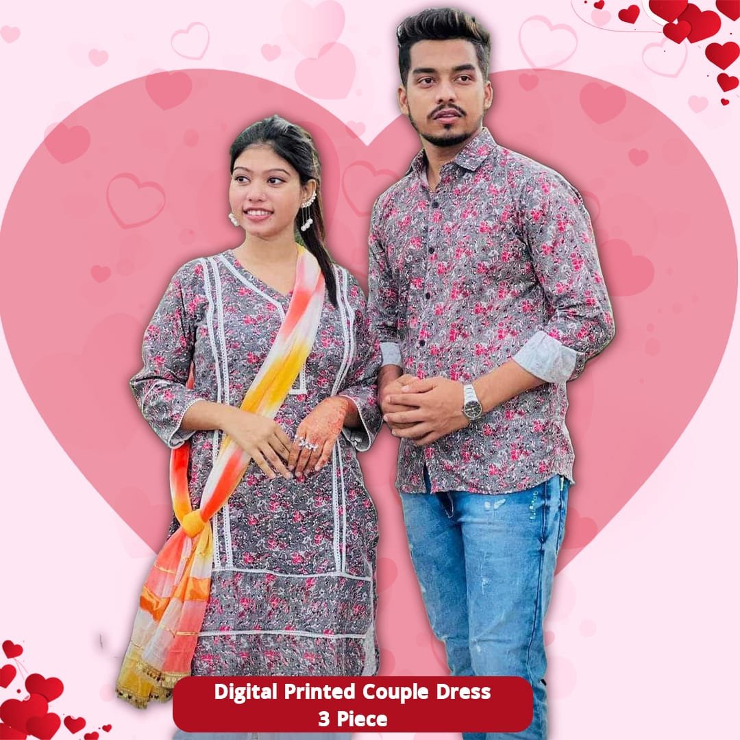 ডিজিটাল প্রিন্টেড কাপল ড্রেস Exclusive "Couple dress" 3 piece ডিজিটাল প্রিন্টেড কাপল ড্রেস Exclusive "Couple dress" 3 piece